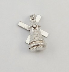 Vintage Sterling Silver Dutch Windmill Holland Articulated Charm Pendant – 2.0g