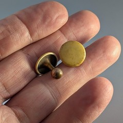 2 Antique Collar Stud Buttons Celluloid Front Cover