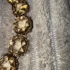 Vtg Zara Necklace Choker Clear Yellow Candy Boho Tennis Statement Necklace 18″