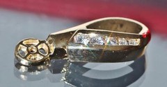 14k yellow gold earring jackets 0.42ct diamond vintage handmade 4.6gr N2864