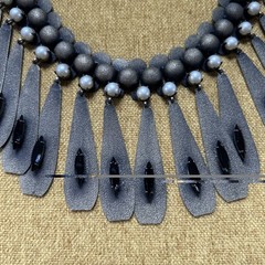 Miriam Haskell Early Pearl And Turquoise Glass Egyptian Style Amazing Necklace!