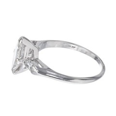 Vintage 0.93ct Ideal Cut Marquise Certified Platinum Ring Marquise Sides EGL