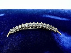 Antique Victorian Brooch Pin Crescent Moon Love Luck Paste Stones C Clasp Read