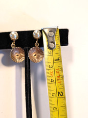 Vintage Signed JMS 1/20 12kt Gold Filled Pearl Dangle Screw Back Earrings