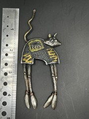 RARE Large Signed Artisan Cat Brooch 105/250 Mixed Metal Studio Jewelry Pin
