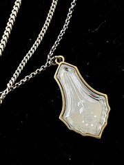 Juicy Couture Triple Chain Gold Tone Necklace Mirrored Charms 18”