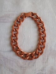 Vintage Solid Copper Bracelet 8″ Cuban Curb Link Weighty 50 Grams Hallmarked