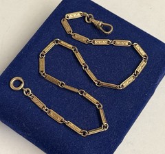 LOOK! 10.6g Filigree Gold Filled Watch Chain Detail Bar link 13” victorian 3.6mm