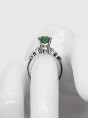 Bellari $12,000 5.50ct Natural Emerald Princess Cut Diamond 18k White Gold Ring
