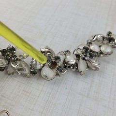 Vintage Juliana Rhinestone Bracelet & Earrings Set Givre Glass Smoky Rhinestones