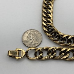 VINTAGE Sperry Chunky GOLD-TONE CURB LINK 15in NECKLACE – HEAVY Statement Runway