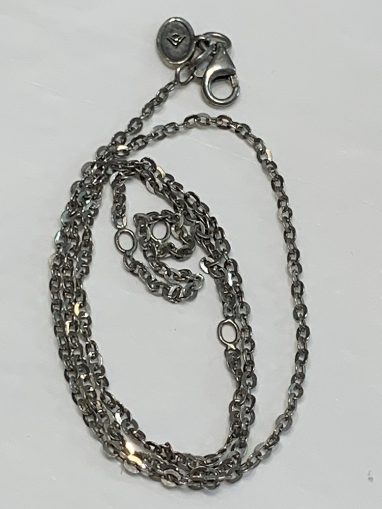 Vtg Italy Sterling Silver Rolo Chain Necklace 18”L 2.6gr