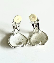 Erwin Pearl Vintage Gold & Silver Heart Clip On Earrings Royalcore Sparkle Chic