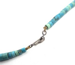 Heishi Turquoise graduated sterling silver Native American vintage necklace