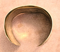 Artisan Wide Mixed Metal Brass-Copper-Sterling Silver Cuff Bracelet