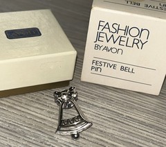 Vintage Avon 1981 “Festive Bell” Silver-Toned Christmas Pin