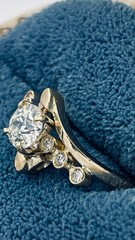 18K Gold Old European Cut Diamond Ring 0.64 CT Natural OEC VS1-VS2 Vintage Style