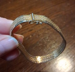 Vintage Napier Goldtone Textured Chain Mesh Bracelet Some Wear See Pics/Descrip