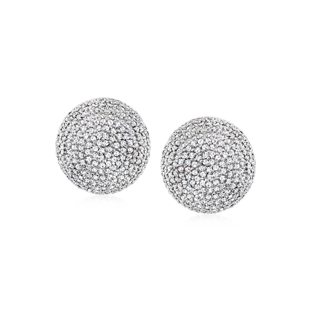 Vintage 4.00 ct. t.w. Diamond Button Earrings in 14kt White Gold