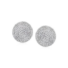 Vintage 4.00 ct. t.w. Diamond Button Earrings in 14kt White Gold