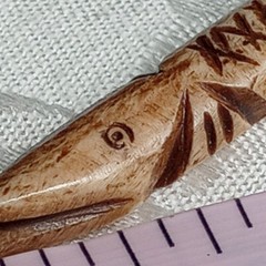 Vintage ooak Hand Carved crocodile Alligator pendant 3.5″