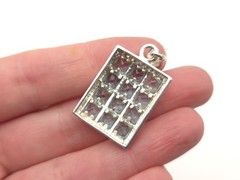 Vintage Sterling Silver 925 Sky Blue Topaz Rectangle Window Pane Pendant