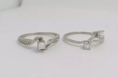 2Ct Princess Cut Lab Created Diamond Three-Stone Proposal Ring 14K White Gold FN