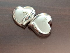 JONDELL SPAIN 925 Silver Puffy Hollow Double Love Dual Hearts Brooch Pin NEW