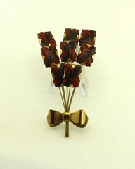 Vintage 1930s Trembler 8 Stemmed Art Glass Bouquet Pin; Disaster Relief