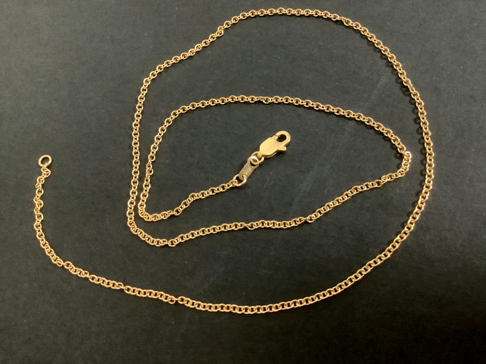 Vintage M.S.Company 18k yellow gold chain necklace 18″ lobster clasp signed 3.1g