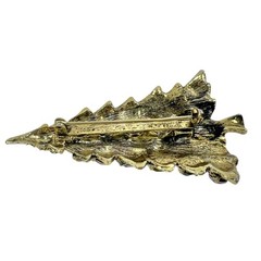 Vintage Rhinestone Gold Tone Christmas Tree Brooch with Matching Earrings