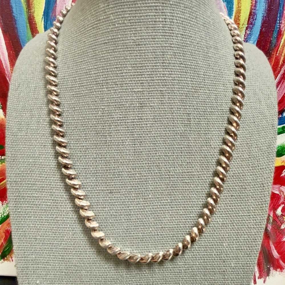 925 Sterling Silver Chain – 15.5″ – 39cm – Beautiful Vintage Design – 15g -#2067