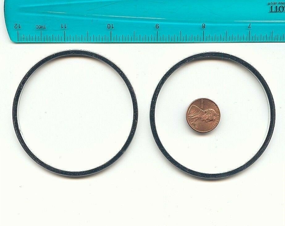 2 VINTAGE SILVER 3mm THICK BANGLE 2.5″ BRACELETS X258