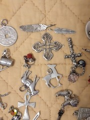sterling silver charms lot used . 100 Grams .