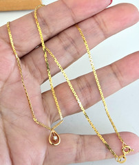 Vintage 14K 585 Uno A Erre w/ a Diamond Pendant Necklace 16″ 3.38gr C link Chain