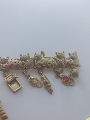 Vintage JJ Jonette & AJC Cat Lion Brooch Lot Pewter Gold Tone Novelty Pins