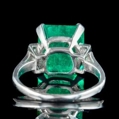 Aer Deco Antique Vintage 4.50Ct Natural Emerald Wedding Ring 925 Sterling Silver