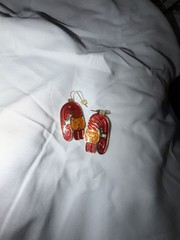 Laurel Burch 1993 Festive Feline Red Enamel Gold-Tone Cat Earrings