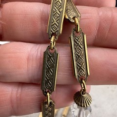 Vintage Station Necklace Gold Tone Long Chain Beads Flapper Opera 44”