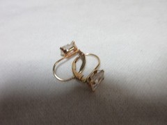 14K SOLID YELLOW GOLD CZ STONE EARRINGS LEVERBACK DANGLE #12