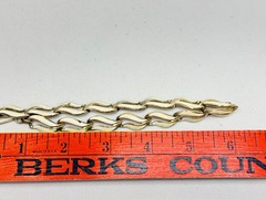 Vintage Choker Necklace Retro Gold Tone Cream Enamel Mid Century Chain 15 inch