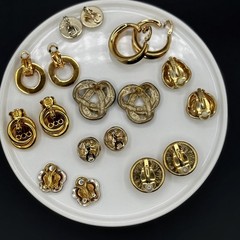 Lot Of 9 Pairs Vintage Retro & Modern Clip On & Post Earrings 70s 80s 90s To Now