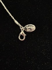 COOKIE LEE Silver Tone Hear Pendant Necklace Black & Clear Rhinestones 16-18″