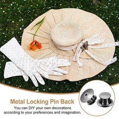 60Pcs Metal Locking Pin Backs, Pin Keepers Locking Clasp, Metallic Black