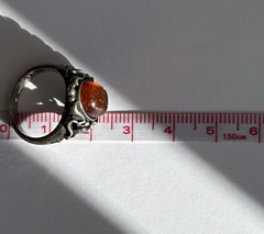 Vintage 925 Sterling Silver Honey Amber Ring Size 6 Stamped BY or BV 4.54g