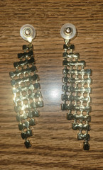 Ames Chandelier Crystal Earrings NOS 3.5 inches long