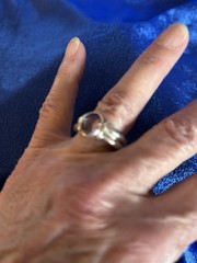 Vintage Sterling Silver Amethyst Wide Band Ring Size 7 3/4 13.4gms A Beauty!