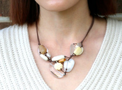 Retired Vintage Silpada Sterling Silver 925 Mixed Stone & Carved Flower Necklace