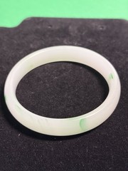 white and green nephrite jade bangle bracelet