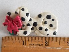 Vintage Dalmatian Dalmation Spotted Puppy Dog Brooch Lapel Pin Polymer Clay